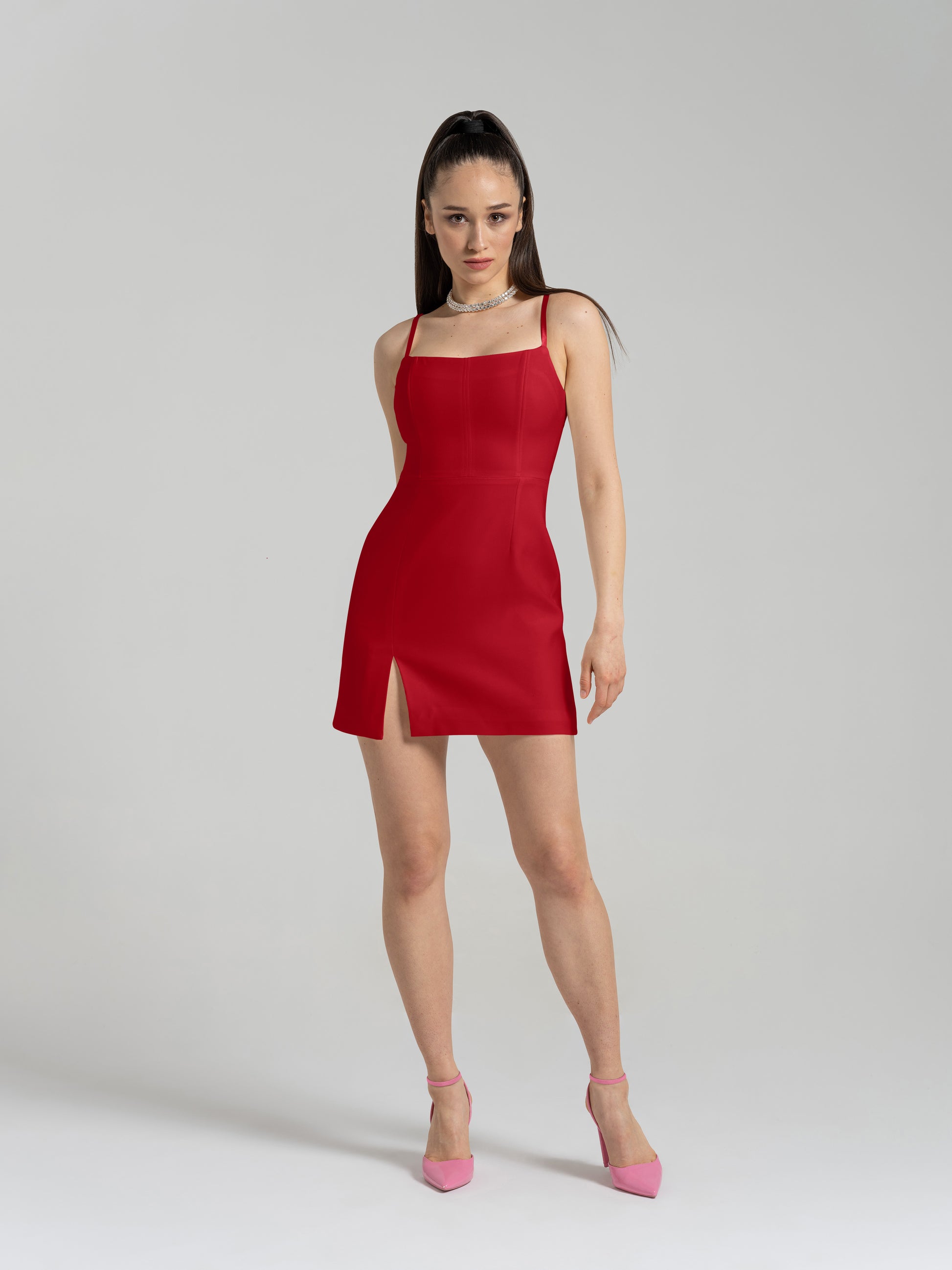 Into You Fitted Mini Dress - Fierce Red by Tia Dorraine Women's Luxury Fashion Designer Clothing Brand