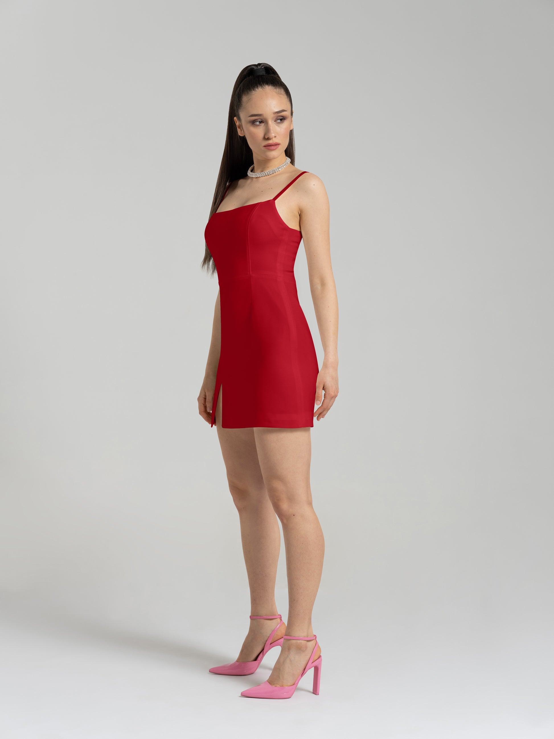 Into You Fitted Mini Dress - Fierce Red by Tia Dorraine Women's Luxury Fashion Designer Clothing Brand