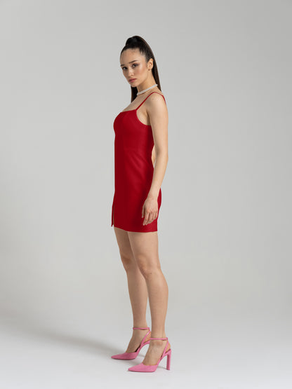 Into You Fitted Mini Dress - Fierce Red by Tia Dorraine Women's Luxury Fashion Designer Clothing Brand