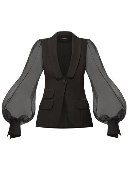 J'adore Organza Sleeve Tailored Blazer