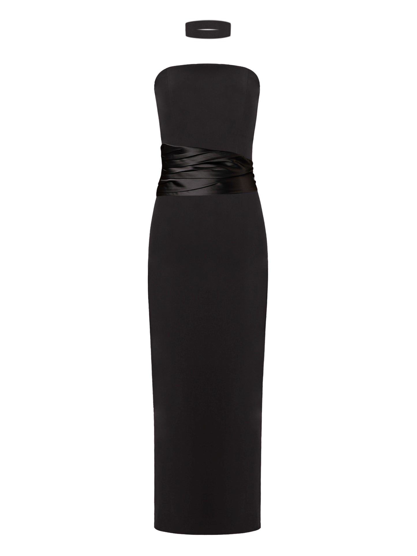 Tia Dorraine Kiss Me Fitted Bustier Midi Dress With Satin Belt - Black Tia Dorraine Kiss Me Fitted Bustier Midi Dress With Satin Belt - Black