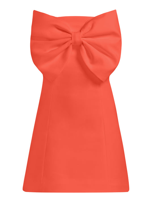 Love Affair Statement Bow Mini Dress - Orange