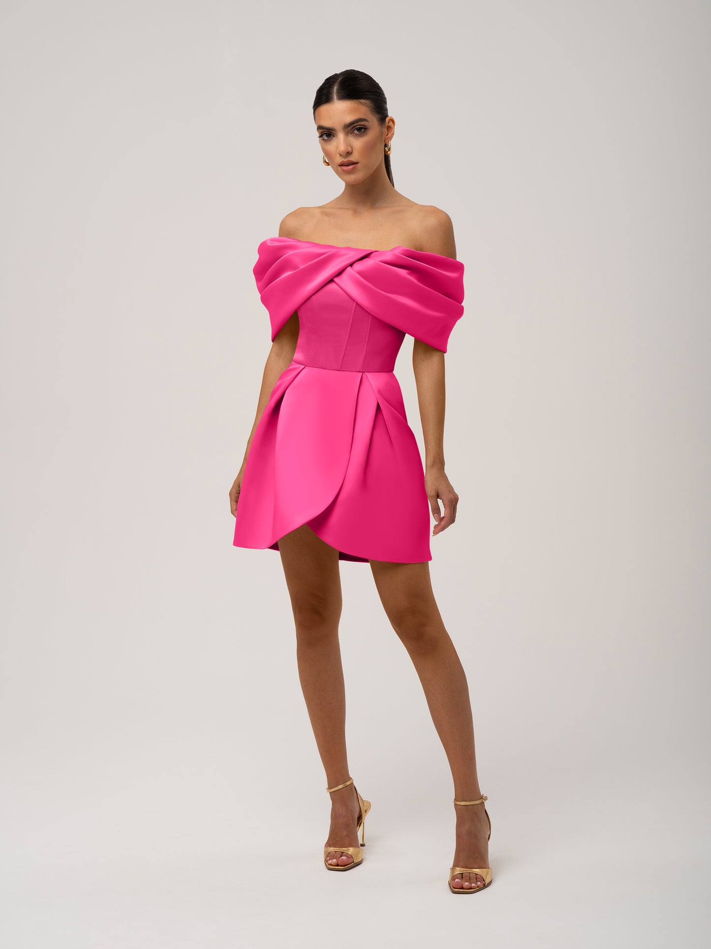 Love in Bloom Off-Shoulder Mini Dress by Tia Dorraine Women's Luxury Fashion Designer Clothing Brand