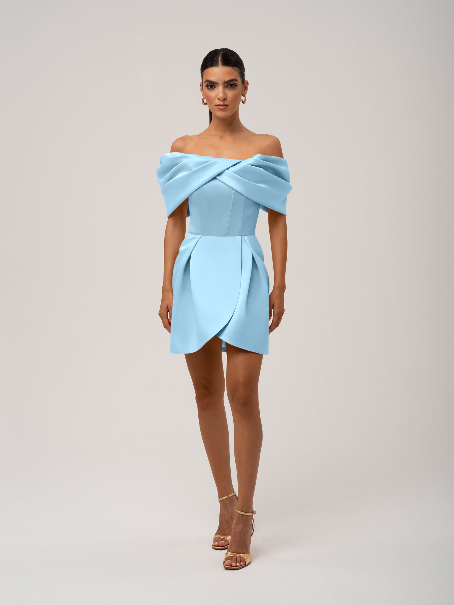 Love in Bloom Off-Shoulder Mini Dress by Tia Dorraine Women's Luxury Fashion Designer Clothing Brand