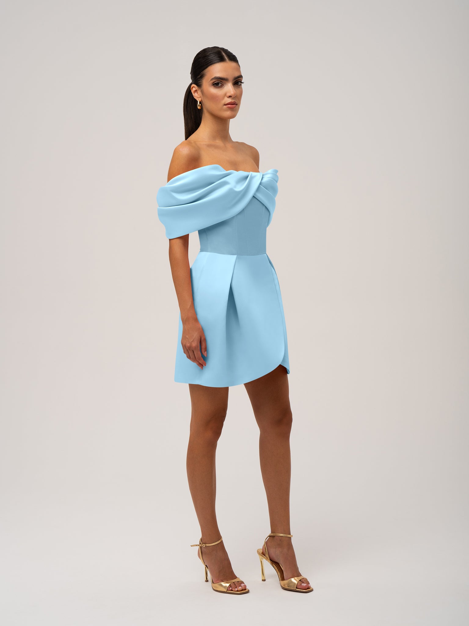 Love in Bloom Off-Shoulder Mini Dress by Tia Dorraine Women's Luxury Fashion Designer Clothing Brand