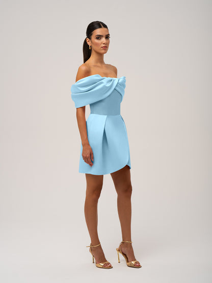 Love in Bloom Off-Shoulder Mini Dress by Tia Dorraine Women's Luxury Fashion Designer Clothing Brand