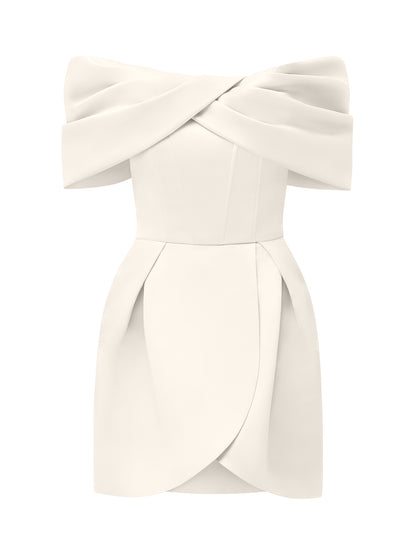 Love in Bloom Off-Shoulder Mini Dress by Tia Dorraine Women's Luxury Fashion Designer Clothing Brand