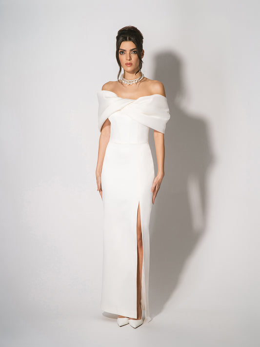 Love in Bloom Maxi Dress – Pearl White