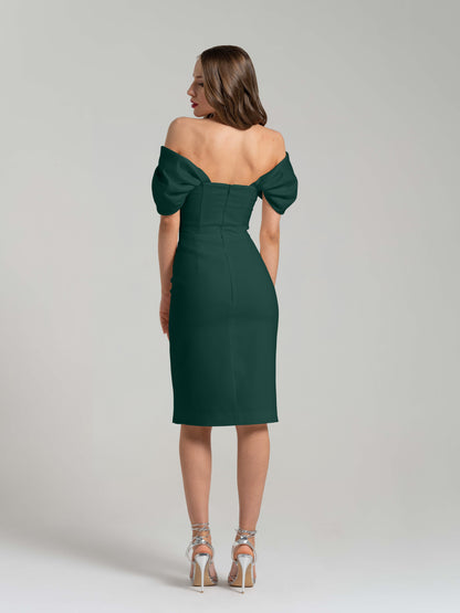 Mirage Crystal Ornament Midi Dress - Dark Green