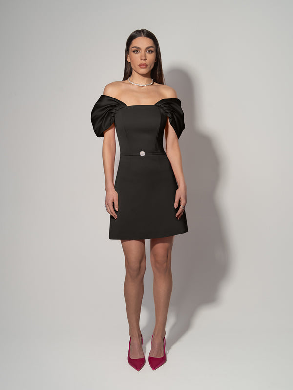 black crystal mini dress Mirage Crystal Ornament Mini Dress