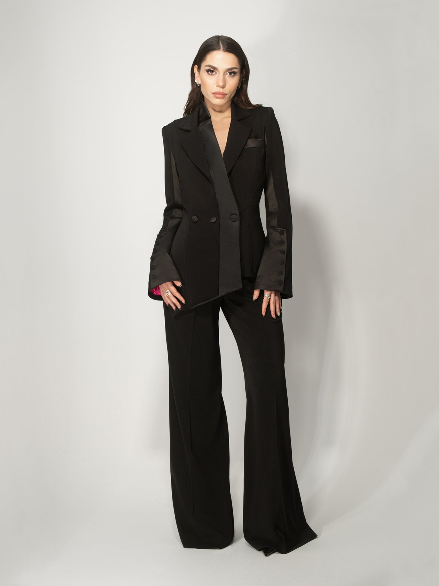 Modern Power Asymmetric Tailored Blazer  by Tia Dorraine Women's Luxury Fashion Designer Clothing Brand