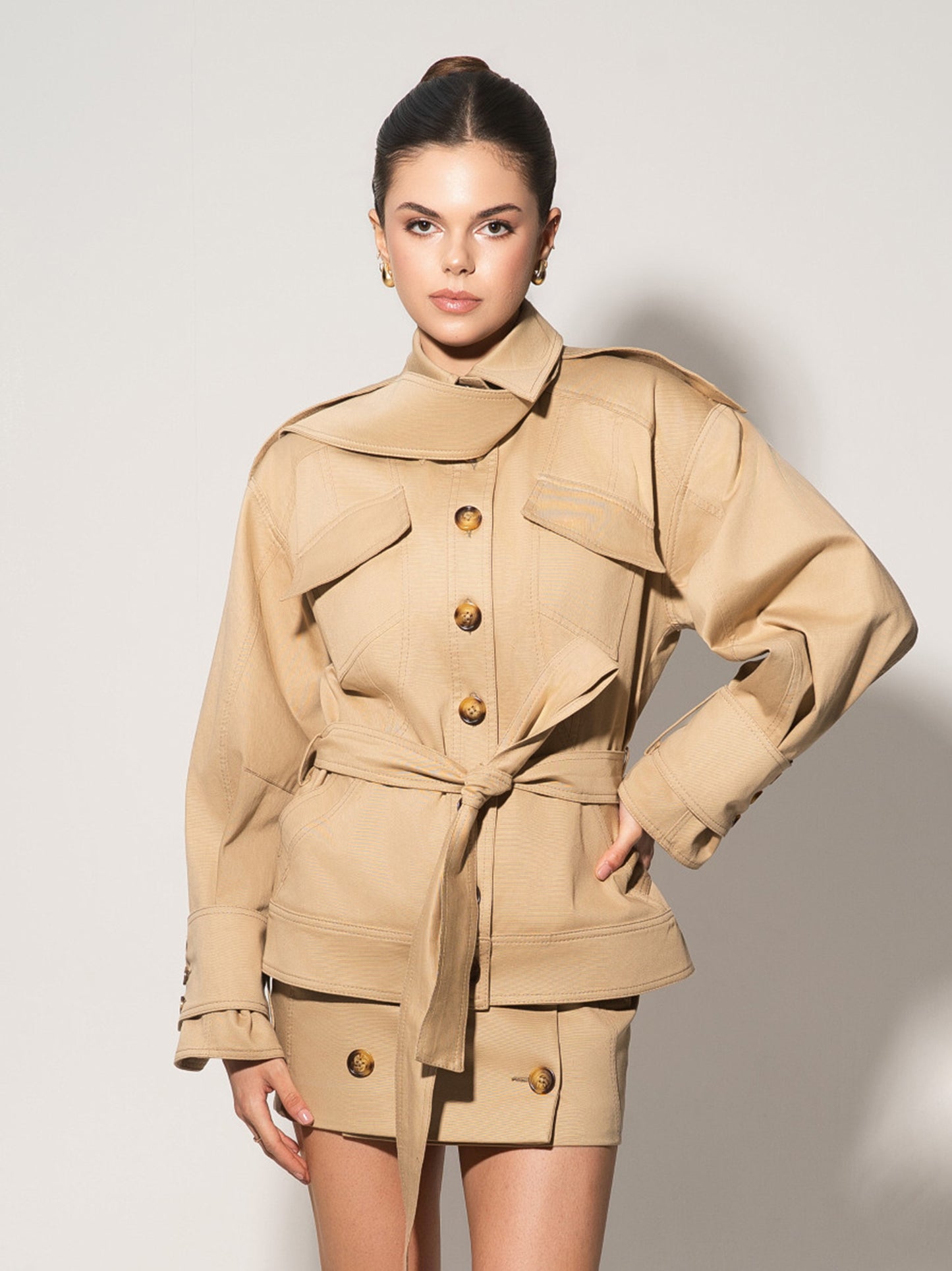 Oversized Belted Trench Jacket