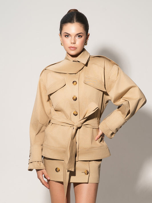 Oversized Belted Trench Jacket