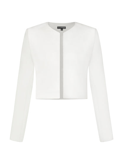 Perfectly Romantic Cropped Blazer - Pearl White