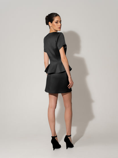 Satin Mini Skirt - Black