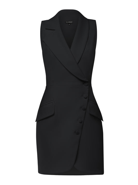 Significant Other Sleeveless Blazer Mini Dress - Black