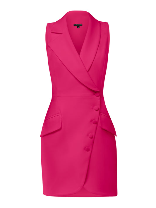 Significant Other Sleeveless Blazer Mini Dress - Hot Pink