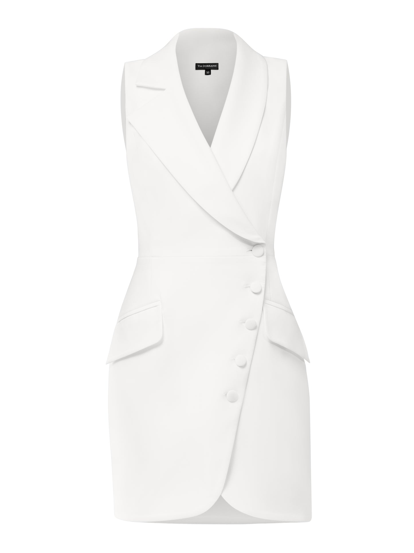 Significant Other Sleeveless Blazer Mini Dress - Pearl White