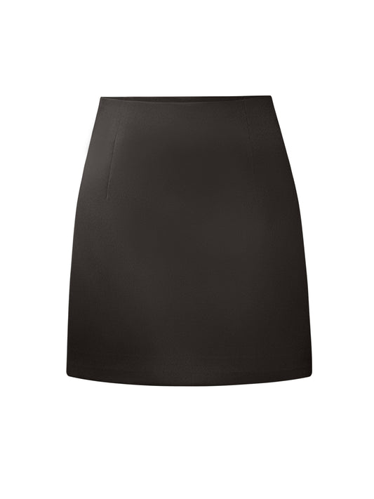 Satin Mini Skirt - Black
