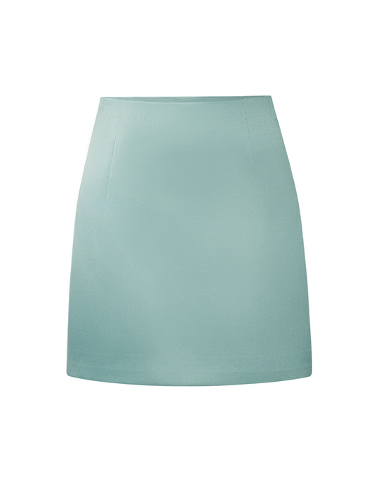Satin Mini Skirt - Green