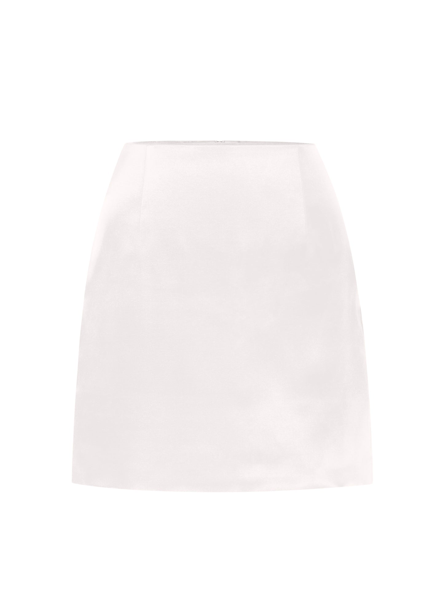 Satin Mini Skirt - Pearl White