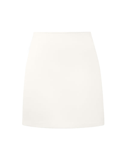 Satin Mini Skirt - Pearl White