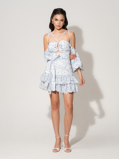 Self-Tie Crop Top in Georgette