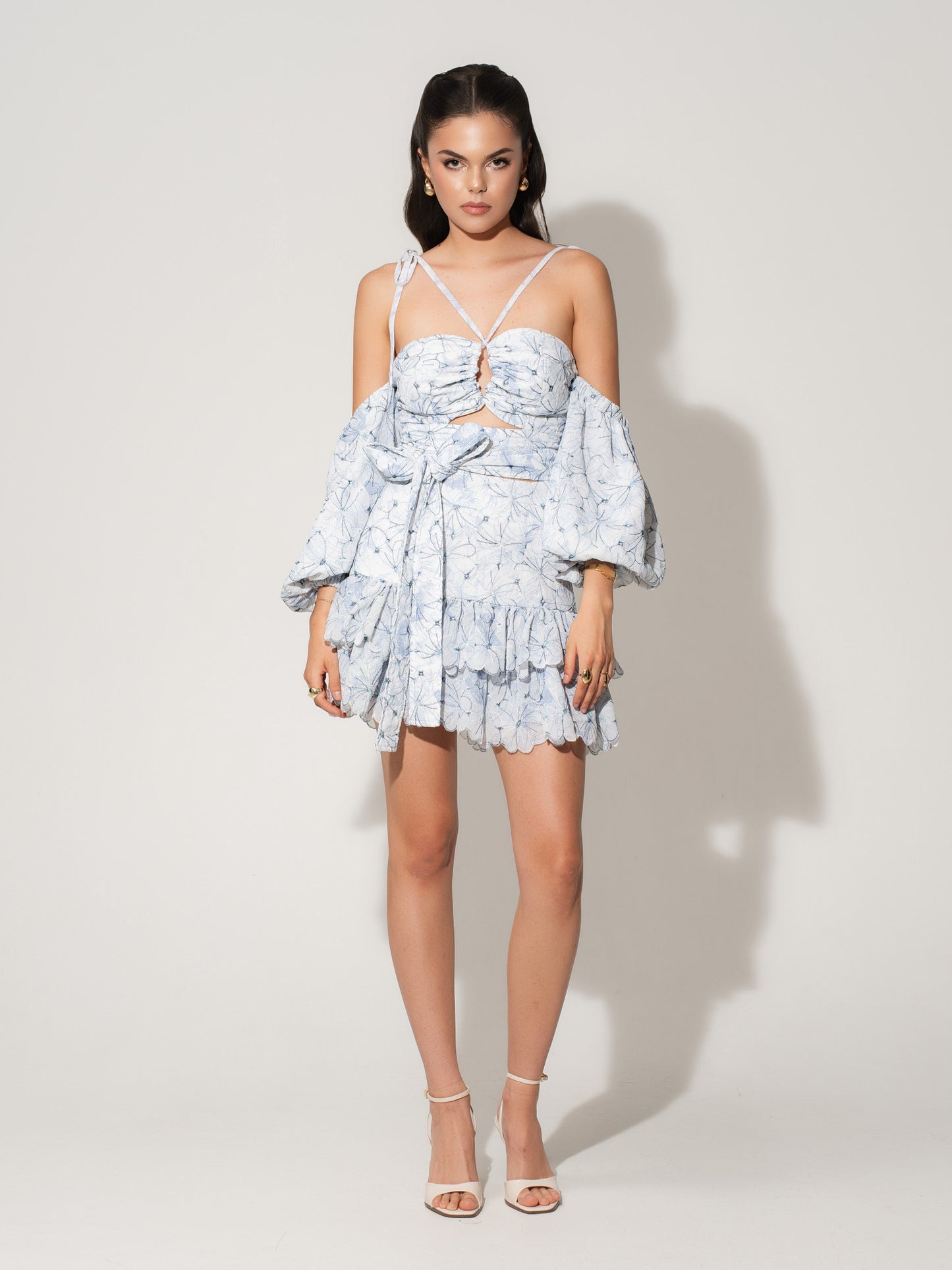 Self-Tie Crop Top in Georgette