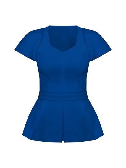 Short-Sleeved Fitted Top by Tia Dorraine Women's Luxury Fashion Designer Clothing Brand