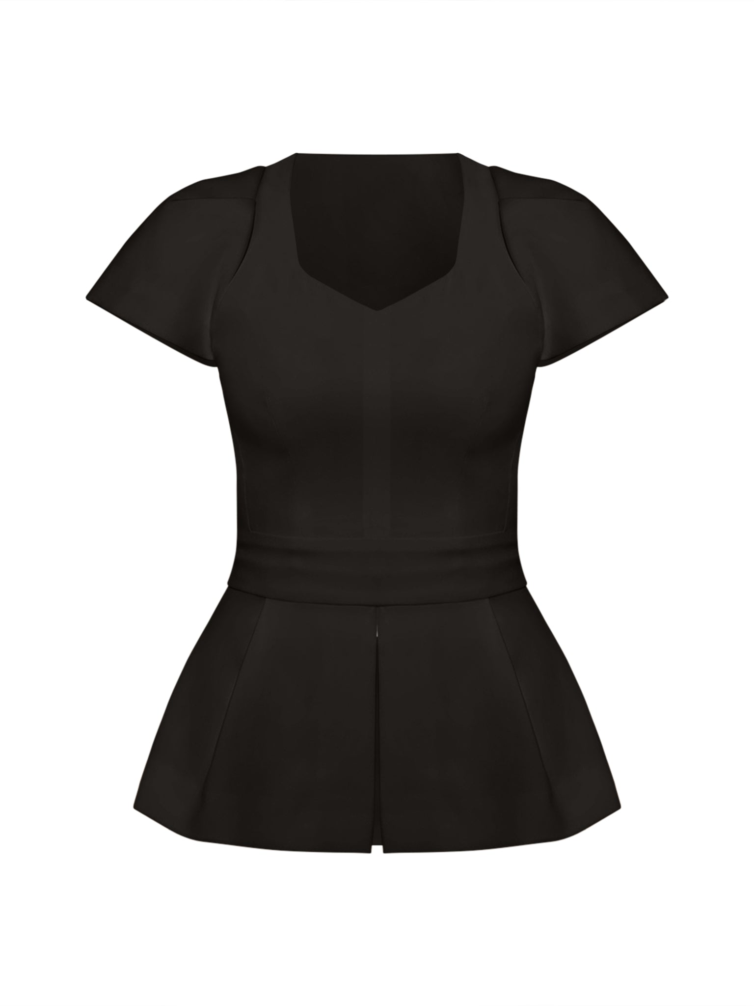 Short-Sleeved Fitted Top by Tia Dorraine Women's Luxury Fashion Designer Clothing Brand