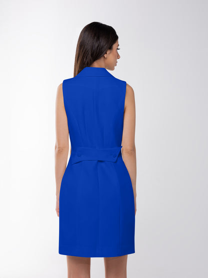 Significant Other Sleeveless Blazer Mini Dress - Azure Blue