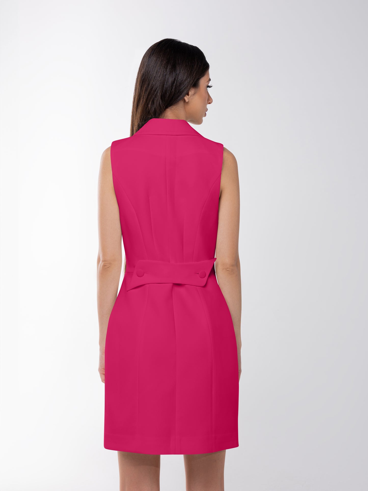 Significant Other Sleeveless Blazer Mini Dress - Hot Pink