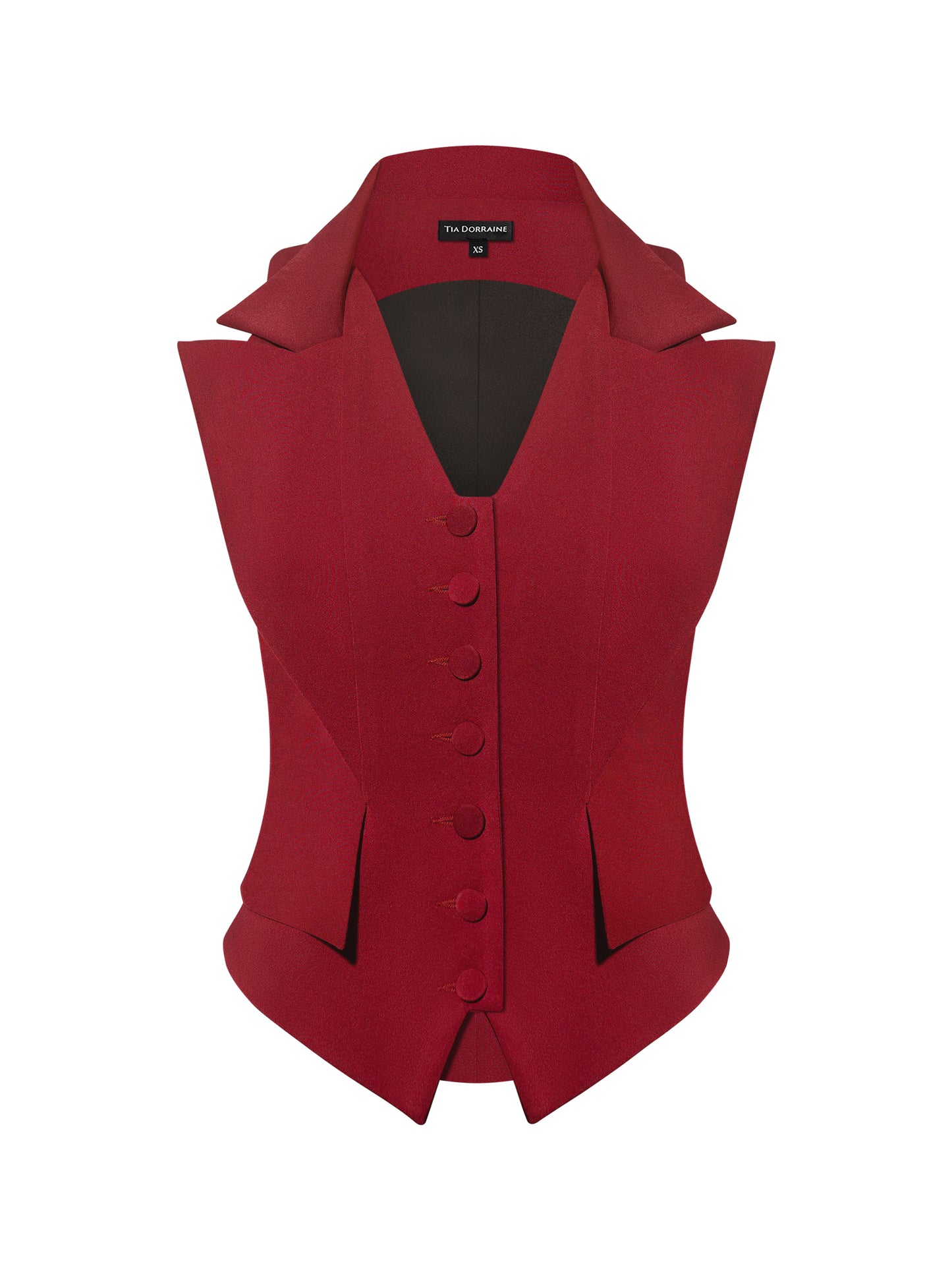 Single-Breasted Sleeveless Waistcoat - Burgundy