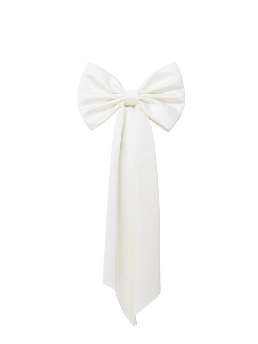 Statement Bow Belt - Pearl White