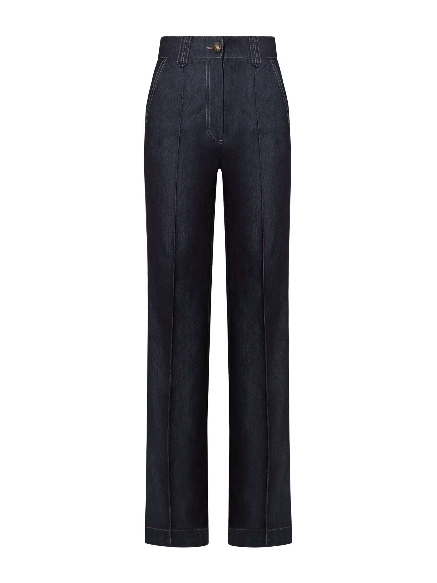 Straight-Leg Denim Trousers - Dark Blue