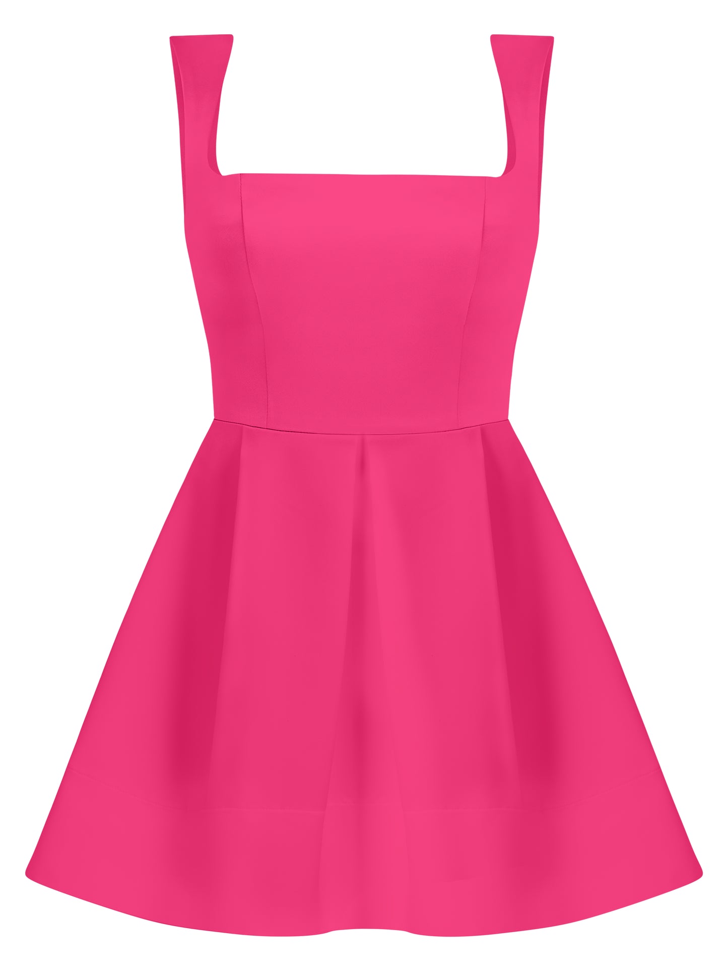 Sweet Love Flared Satin Mini Dress - Hot Pink