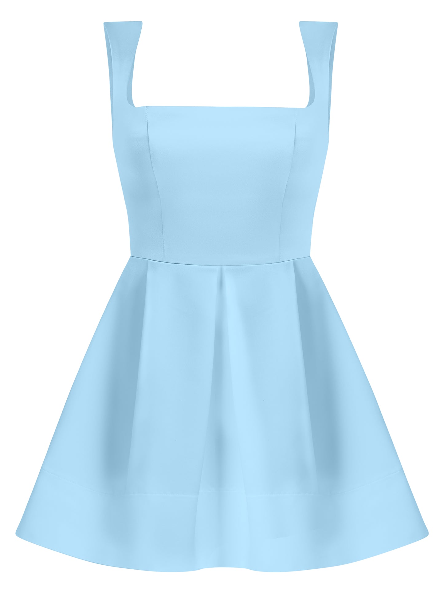 Sweet Love Flared Satin Mini Dress - Light Blue