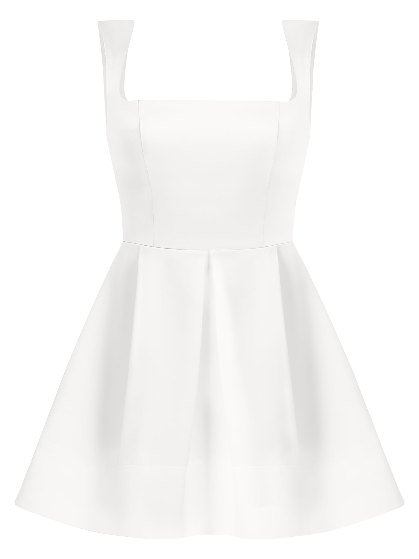 Sweet Love Flared Satin Mini Dress - White