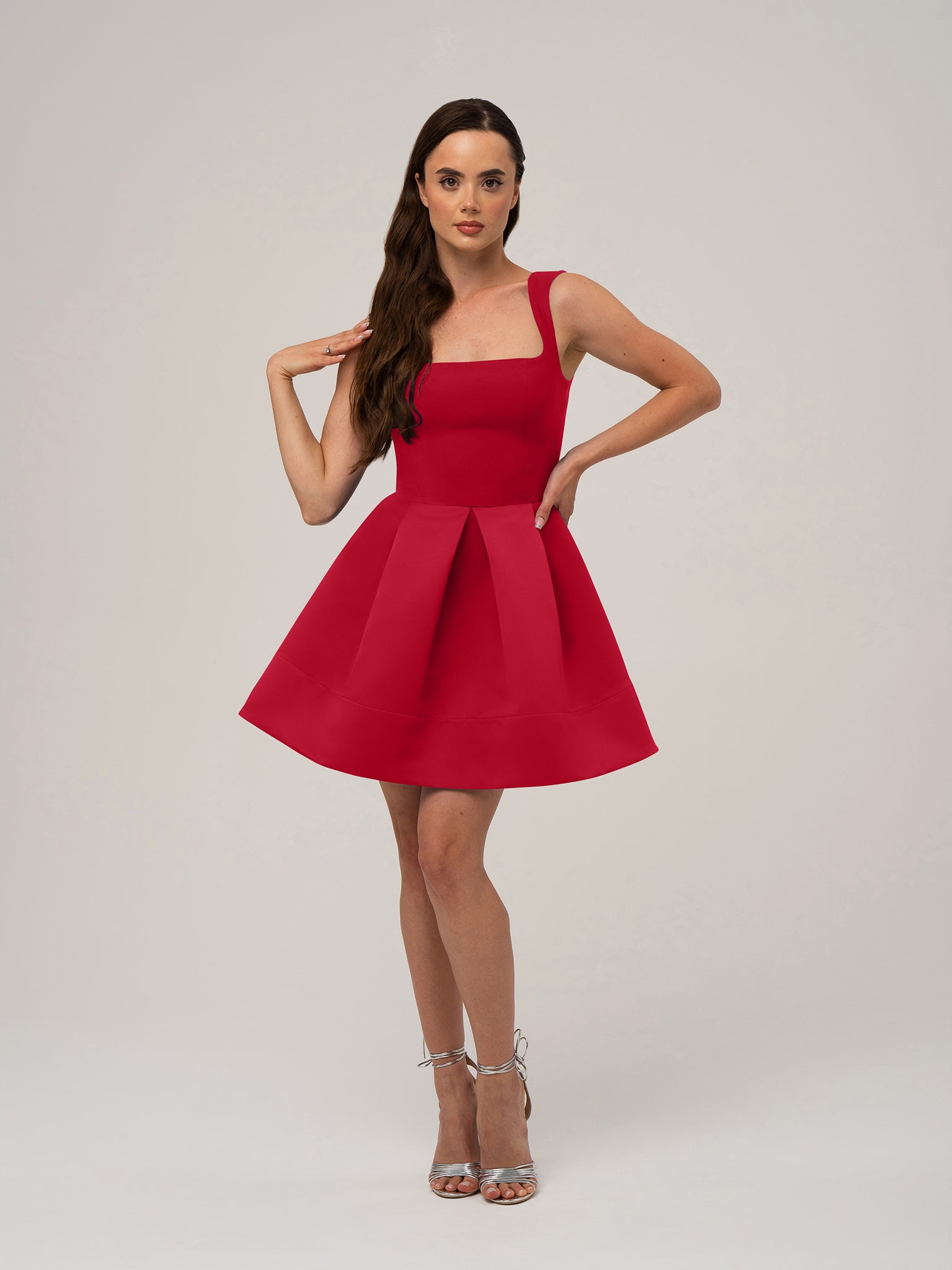 Sweet Love Flared Satin Mini Dress by Tia Dorraine Women's Luxury Fashion Designer Clothing Brand