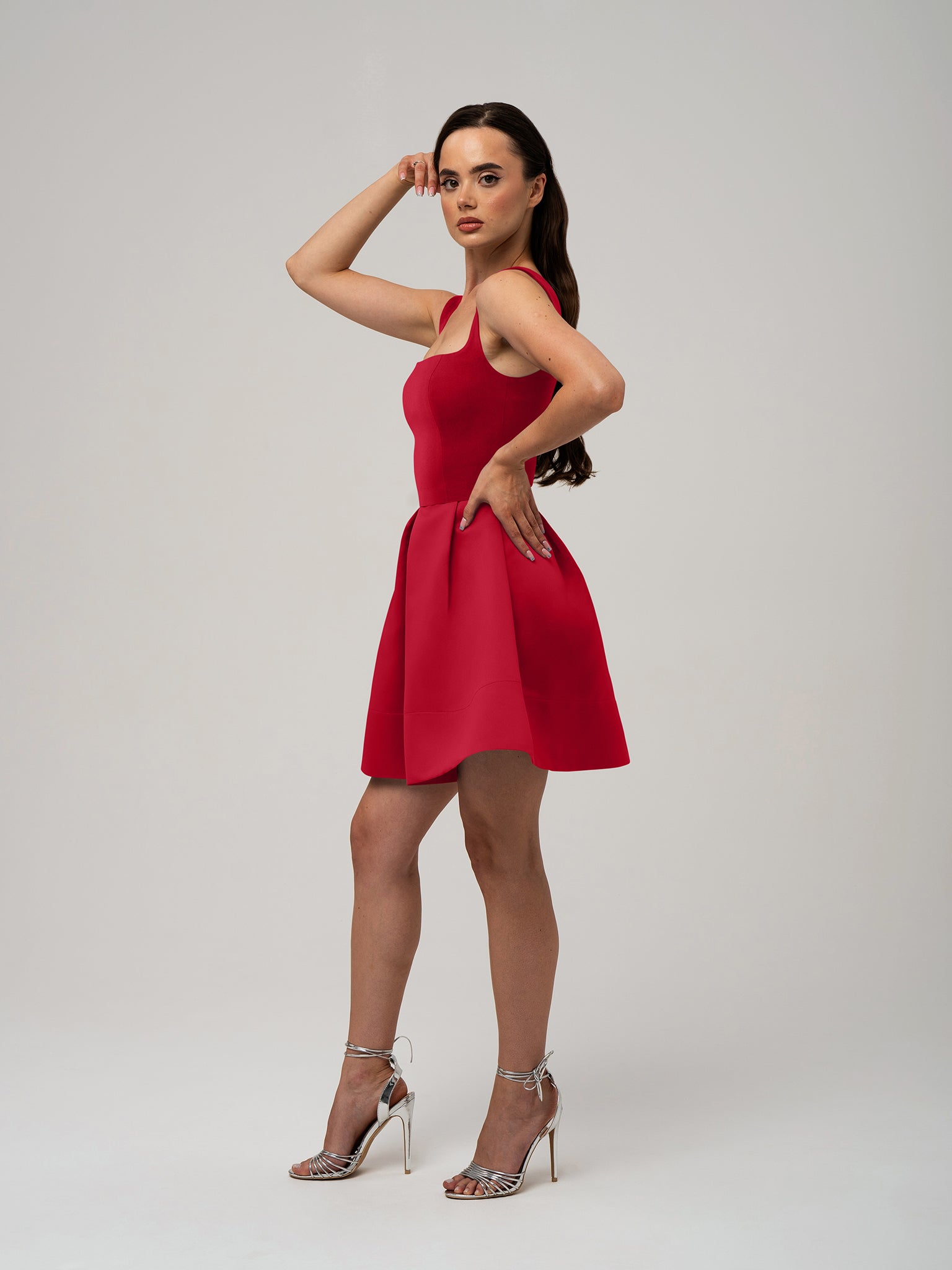 Sweet Love Flared Satin Mini Dress by Tia Dorraine Women's Luxury Fashion Designer Clothing Brand