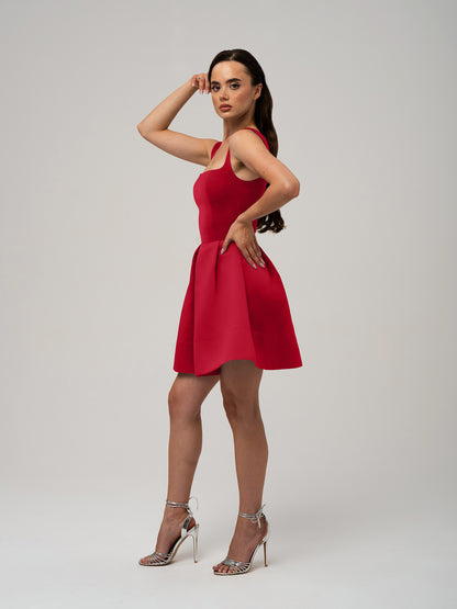 Sweet Love Flared Satin Mini Dress by Tia Dorraine Women's Luxury Fashion Designer Clothing Brand