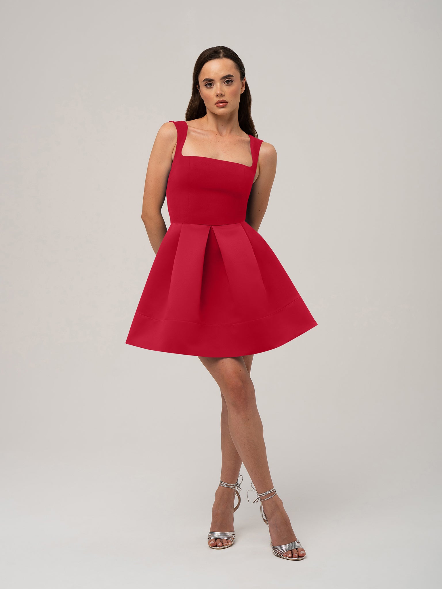 Sweet Love Flared Satin Mini Dress by Tia Dorraine Women's Luxury Fashion Designer Clothing Brand