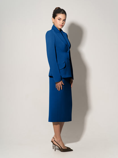 Tailored Fit Suiting Blazer - Azure Blue