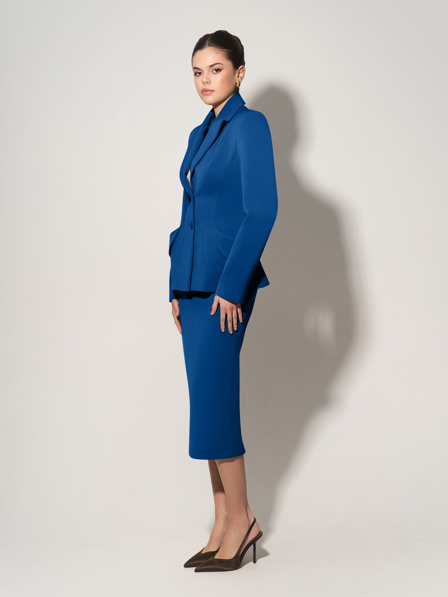 Tailored Fit Suiting Blazer - Azure Blue