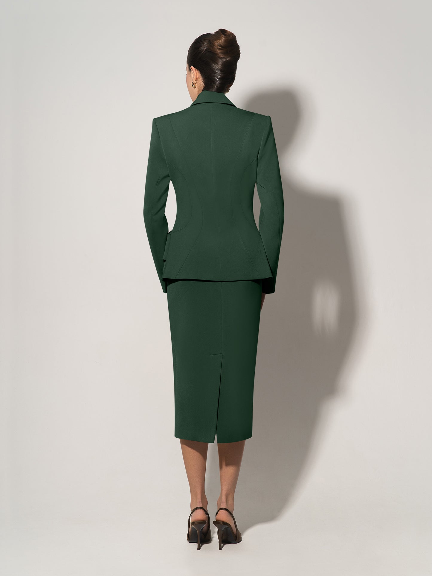 Tailored Fit Suiting Blazer - Dark Green
