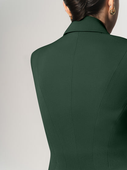 Tailored Fit Suiting Blazer - Dark Green