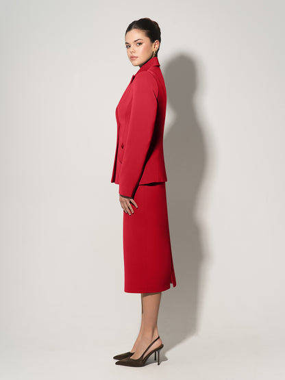 Tailored Fit Suiting Blazer - Fierce Red
