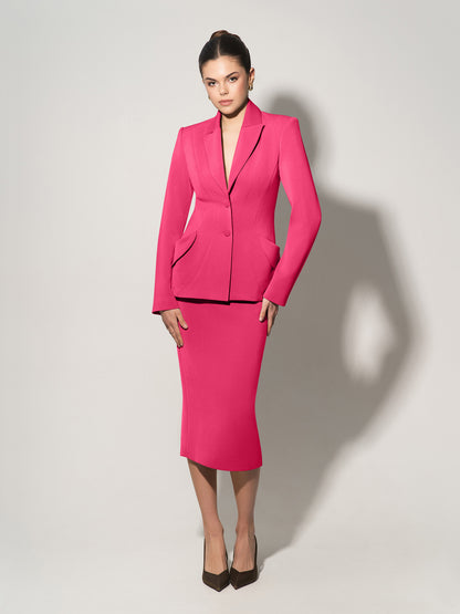 Tailored Fit Suiting Blazer - Hot Pink