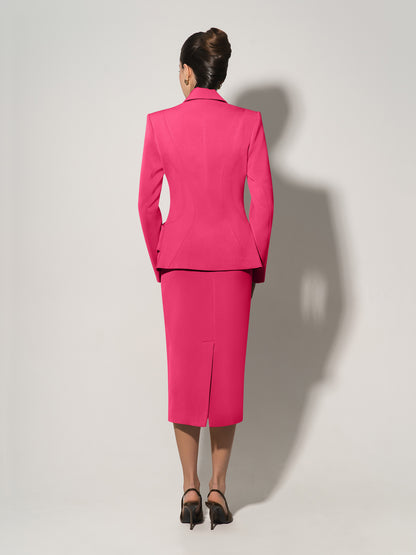 Tailored Fit Suiting Blazer - Hot Pink
