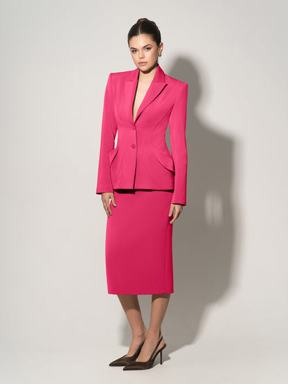 Tailored Fit Suiting Blazer - Hot Pink